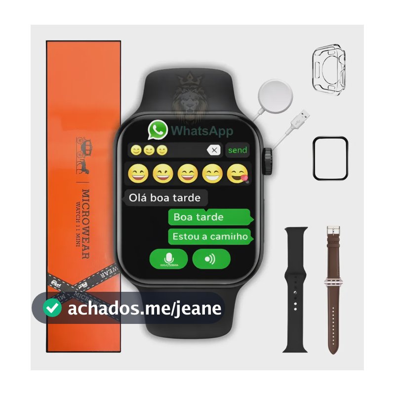 Relógio Smartwatch W11 Mini 42mm Amoled Gps Nfc Whatsap 2026 Preto Black