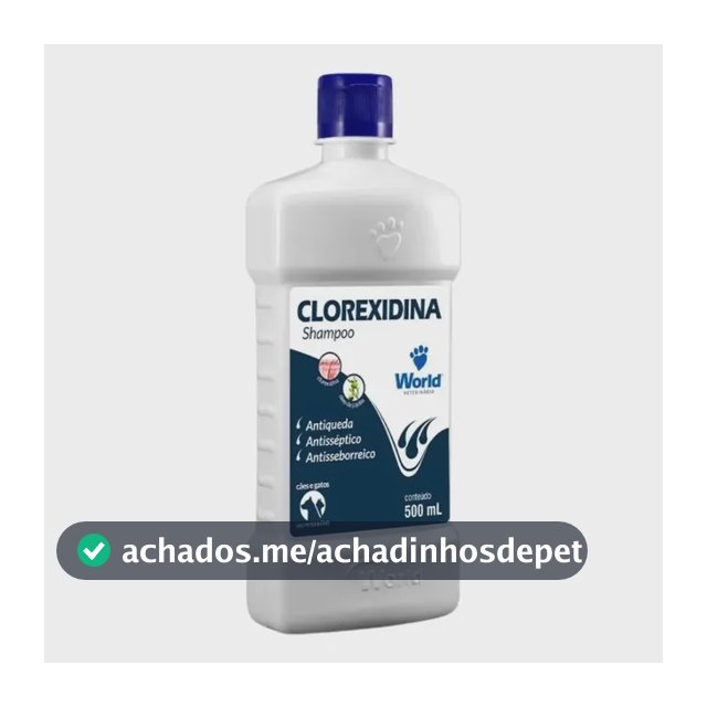 Shampoo para cães Clorexidina World Fragrância Suave Frasco 500 Ml