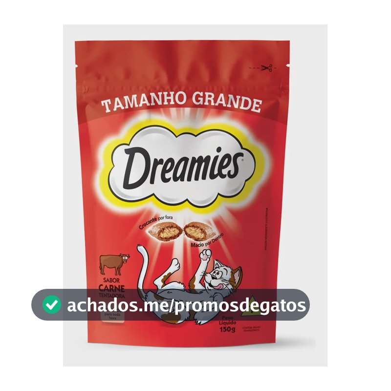 Petisco Dreamies para Gatos Adultos Sabor Carne Tentadora 150g