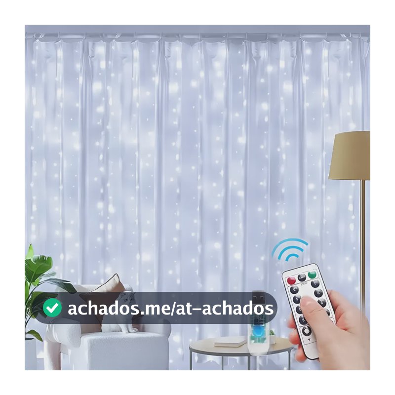 33m Cortina De Luz 300 Pisca Pisca Led Decoração De Natal Branco-frio 110v/220v