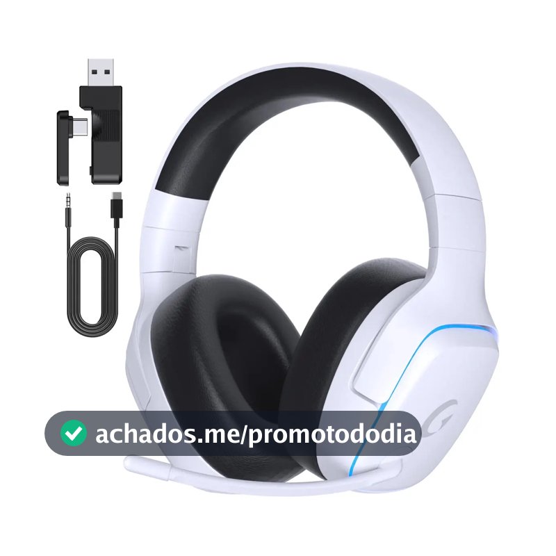 Fone De Ouvido Bluetooth Sem Fio Headset Gamer Olafvi Captain 780 Com Fio USB 5.3 PS5 PC 7.1 LED RGB