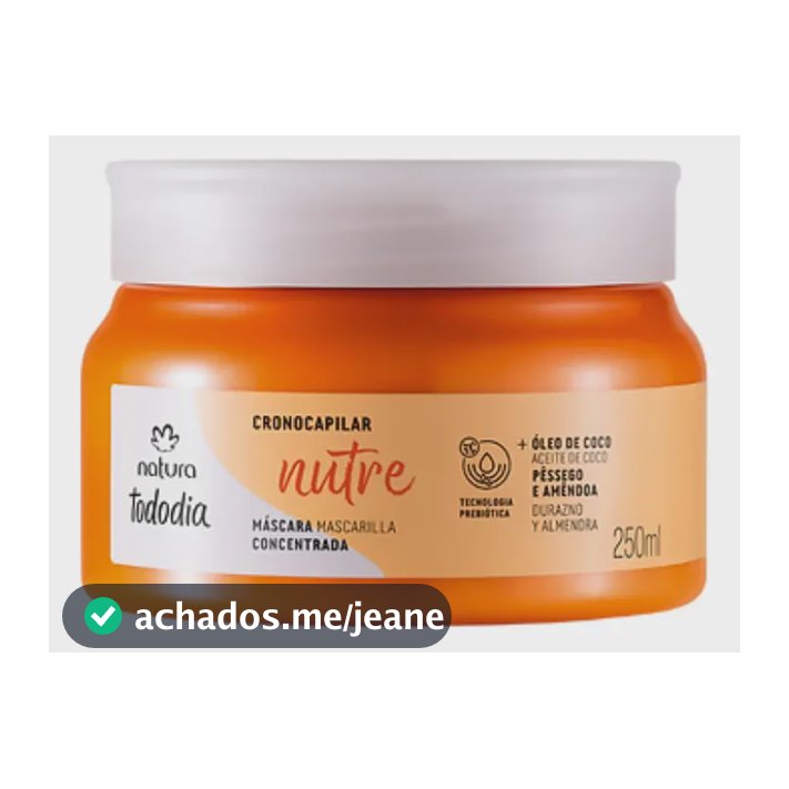Máscara Natura Tododia Pêssego E Amêndoa Nutre 250ml