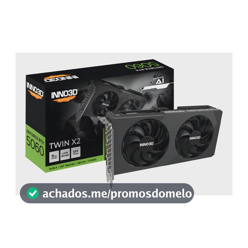 Placa de Vídeo INNO3D GeForce RTX 5060 Twin X2 8GB GDDR7 128-bit