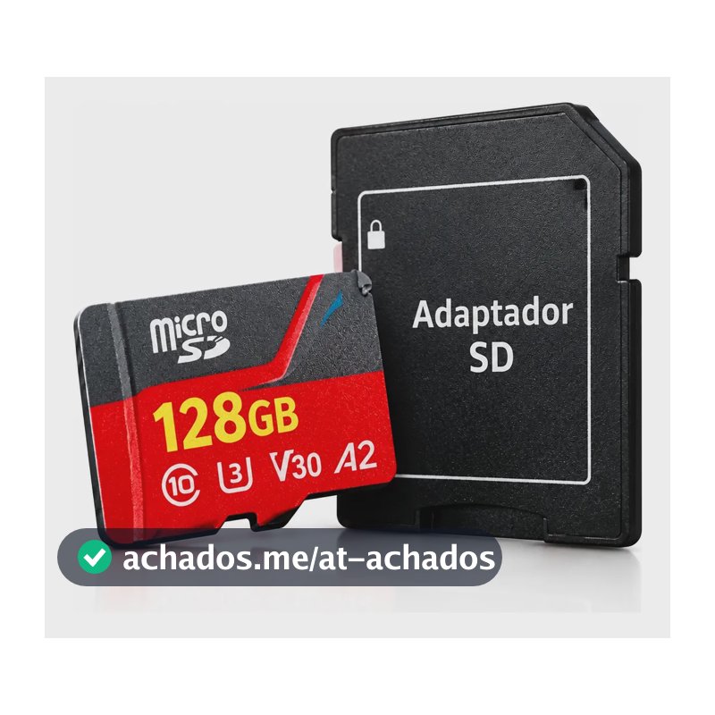 Cartao De Memoria 128gb C/ Adaptador Camera Celular Sd128g