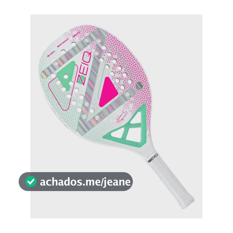 Raquete De Beach Tennis Zeiq Advanced Julia Nogueira 3k Branco