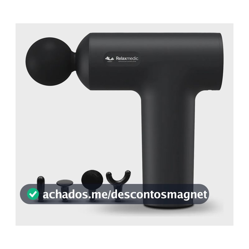Pistola Massageadora Portátil 5 Velocidades Relaxmedic Preto