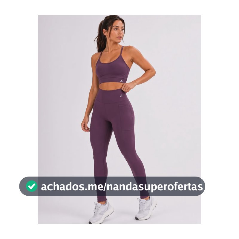 Kit Conjunto Fitness Feminino Roupa Academia Legging + Top Roxo Liso G