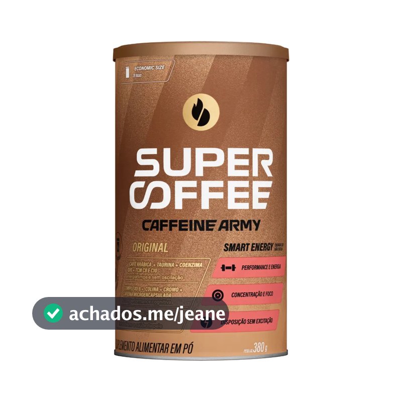 Cafeína Caffeine Army Supercoffee Classic Size em pó Sem sabor x 380g