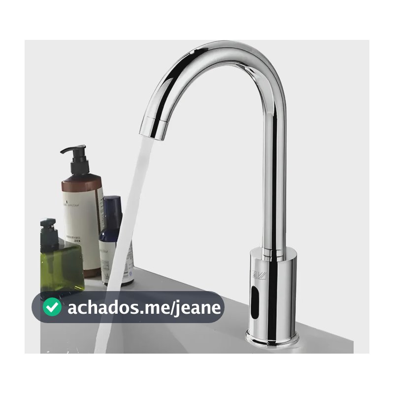 Torneira Automática com Sensor Zawa Prateado Cromado Temporizador