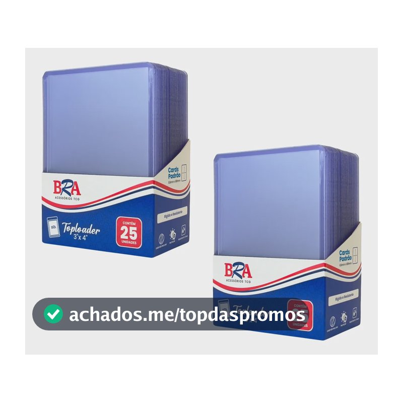 50 Toploader Bra P/cards Pokemon Magic, Lorcana E Outros Azul