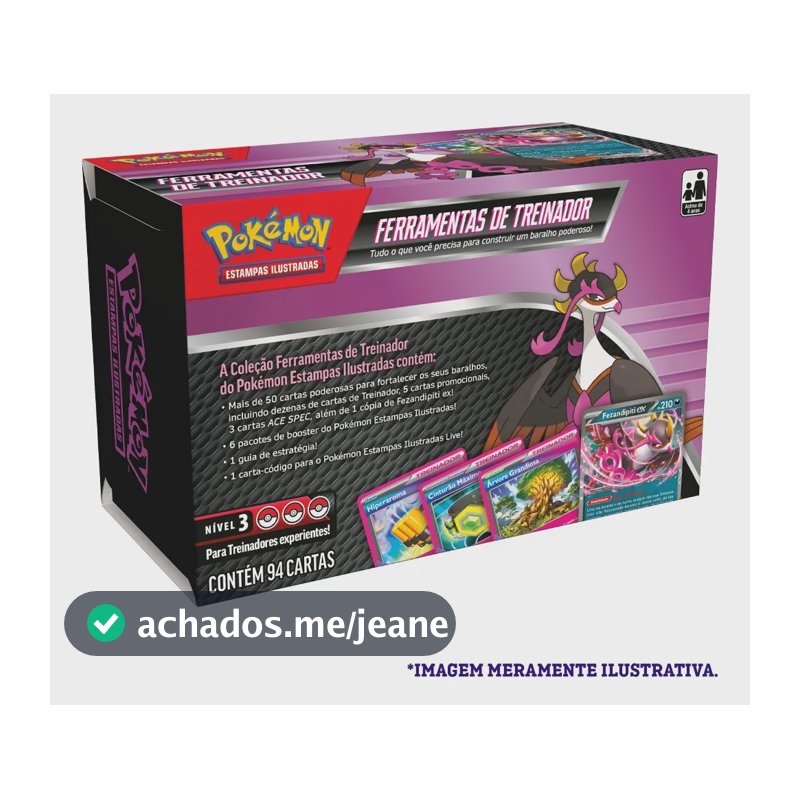 Pokémon Box Ferramentas Treinador Fezendipiti Ex 94 Cartas - Fezandipiti Ex