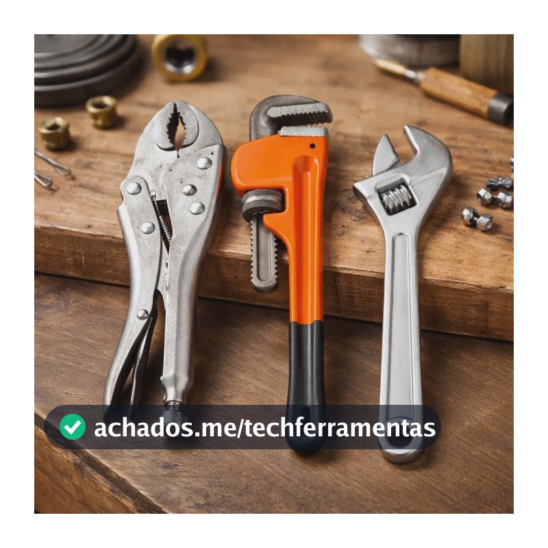 Kit Chave Manutenção Chave Inglesa + Alicate Pressão + Grifo Prata