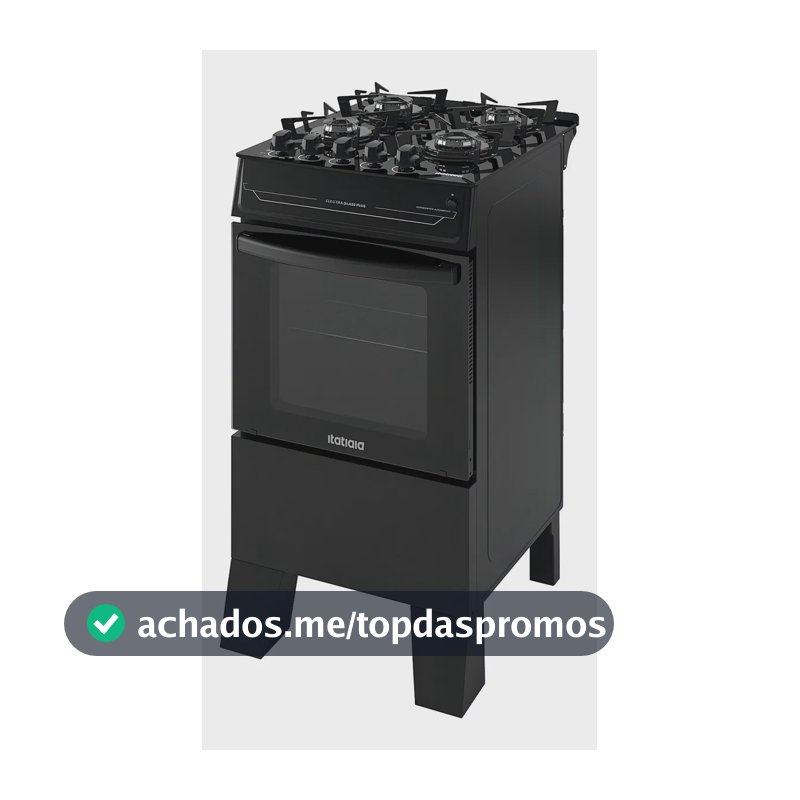Fogão 4 Bocas Itatiaia Vidro Temperado Electra Glass Plus Preto