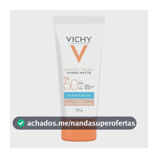 Protetor Solar Facial com Cor Efeito Matte 12h Toque Seco Alta Proteção FPS 50 Cor 2.0 Capital Soleil Vichy 30g