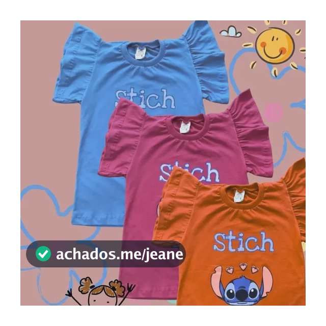 Kit 3 Tshirt Infantil Camiseta De Menina Baby Look Algodão