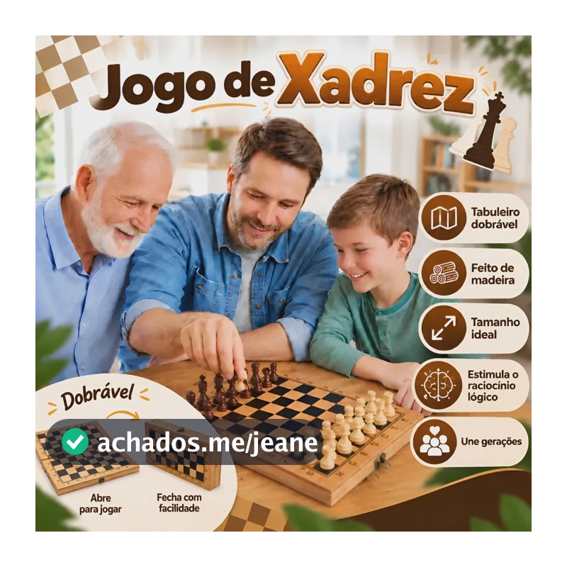 Jogo De Xadrex Madeira Dobrável Tabuleiro Profissional