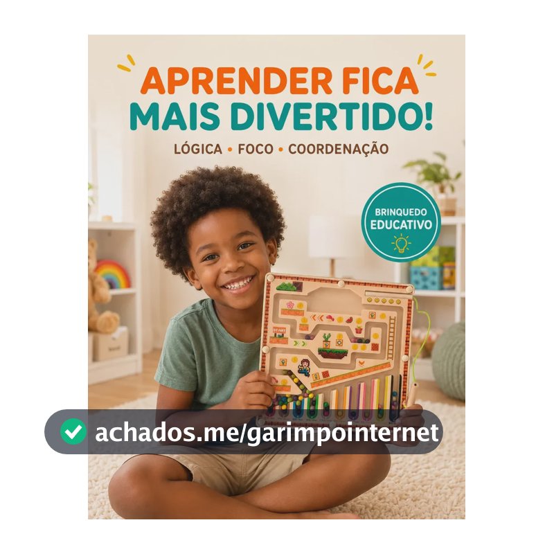 Brinquedo Educativo Infantil Labirinto Magnético Montessori Bege