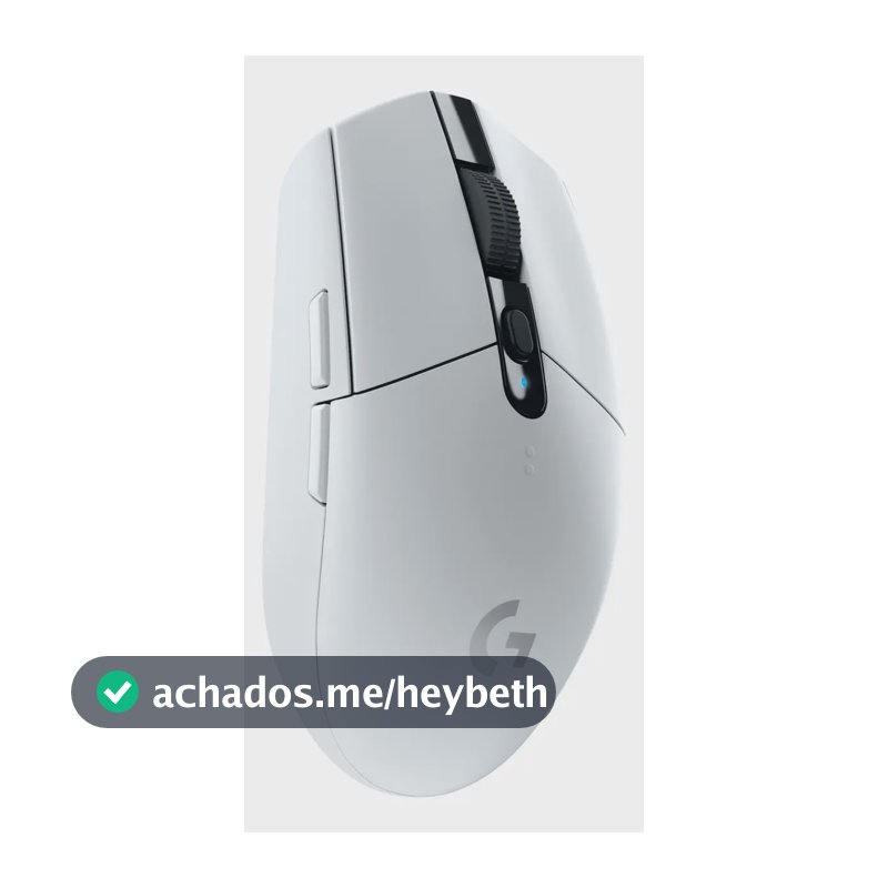 Mouse Gamer Sem Fio Logitech G305 LIGHTSPEED com 6 Botões Programáveis e Até 12.000 DPI - Branco