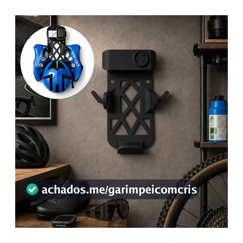 Suporte Parede Bike Preto Capacete Sapatilha Óculos Garmin Rack Organizador