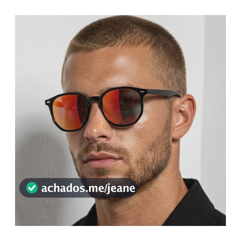 Óculos De Sol Hexagonal Premium Masculino Feminino Luxo Moda Desenho Vermelho Espelhado