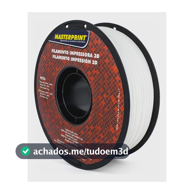 Filamento Impressão 3d 1,75mm 1kg Masterprint Petg Cor Branco Branco