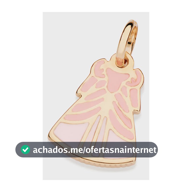 Pingente Princesa Ariel Rosa, Folheado a Ouro Rommanel
