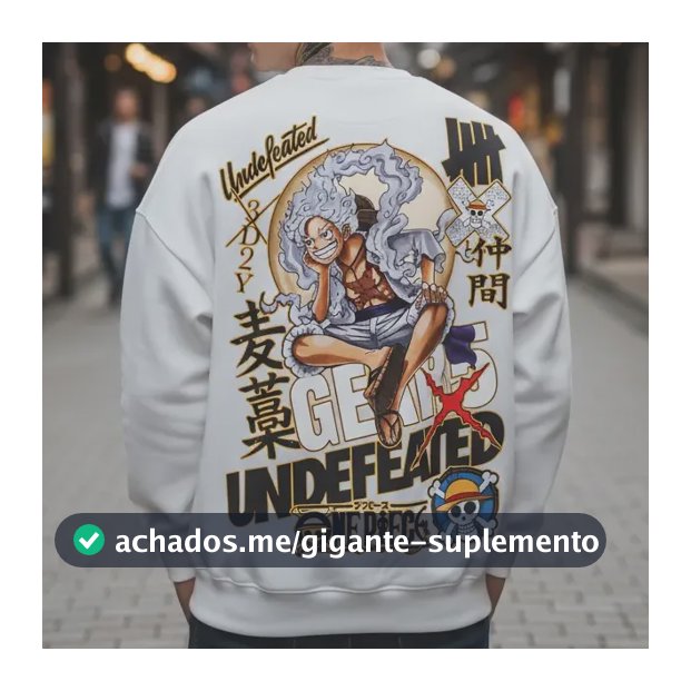 Moletom One Piece Luffy Gear 5 Anime Gola Careca Undefeated