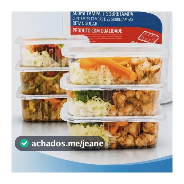 Pote Descartavel 500ml Freezer Microondas Marmita 25 Uni Transparente