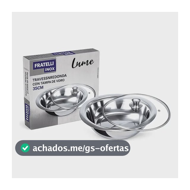 Saladeira Inox Com Tampa Vidro 35cm Bowl Mesa Posta Premium Prateado