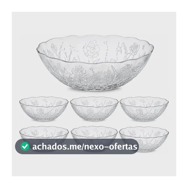 Kit De 7 Bowl De Vidro Para Cozinha Caldo Sopa Sobremesas Transparente