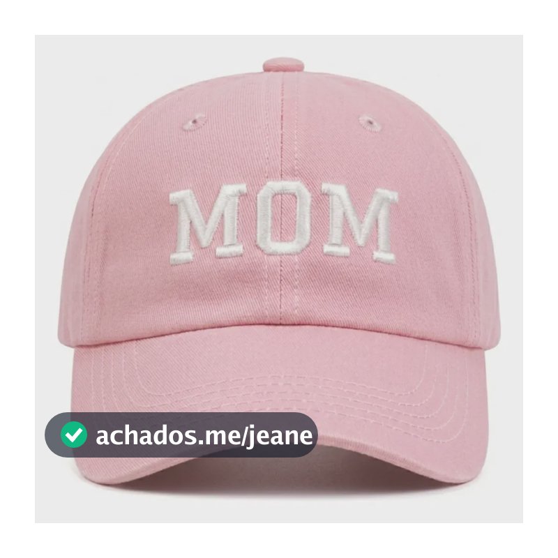 Boné Dad E Mom Pai Mãe Beisebol Bordado Algodão Regulagem Bone Mom - Rosa C Branco Un Liso