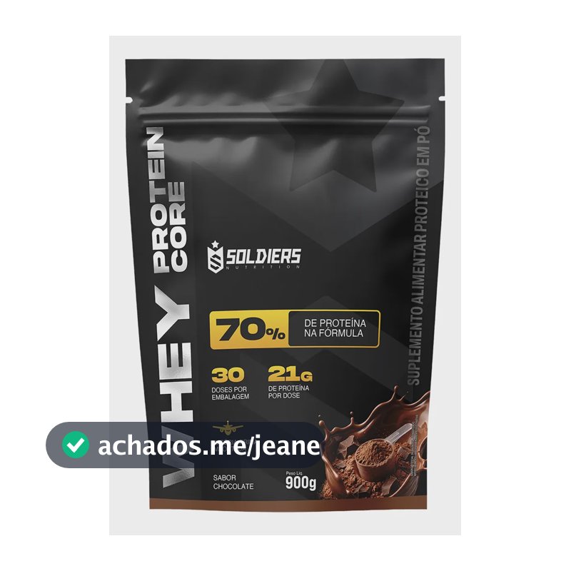 Whey Core 70% De Proteína Concentrada - 900g  Soldiers Chocolate