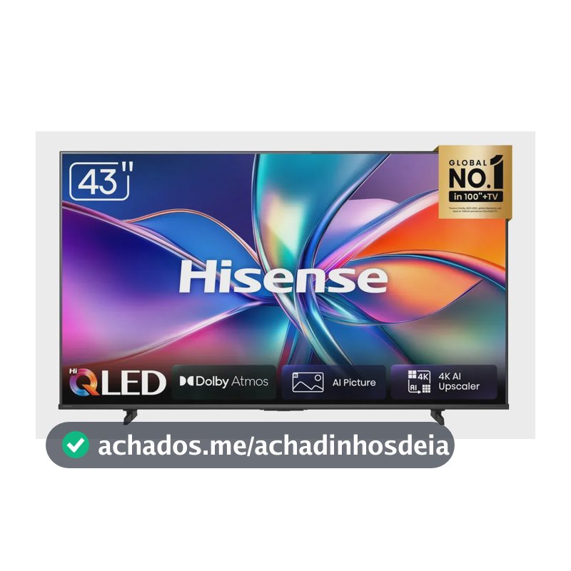 Smart Tv Hisense Hi-qled 4k 43 Polegadas, Dolby Gaming E Compatibilidade Alexa- 43q6qvv