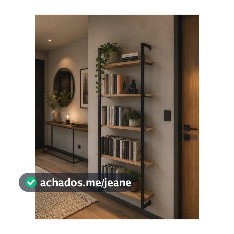 Estante Organizadora De Livros Industrial De Parede Decor Marrom