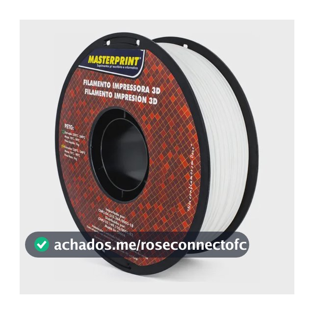 Filamento Impressão 3d 1,75mm 1kg Masterprint Petg Cor Branco Branco