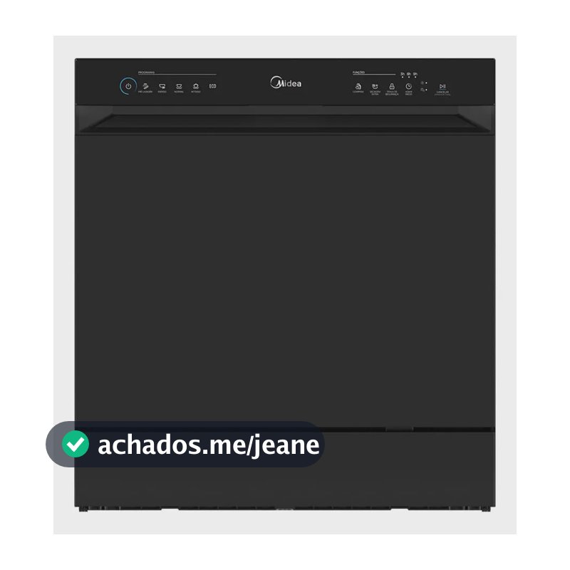 Lava Louças 8 Serviços Preta Touch Plus Midea Preto