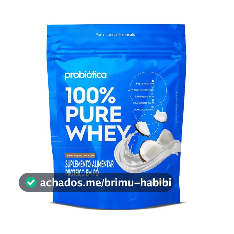 100% Pure Whey Iogurte com Coco Whey Concentrado 900g Probiótica