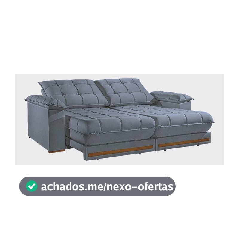 Sofá Retrátil E Reclinável 4 Lugares 2,50m Bahamas Cinza