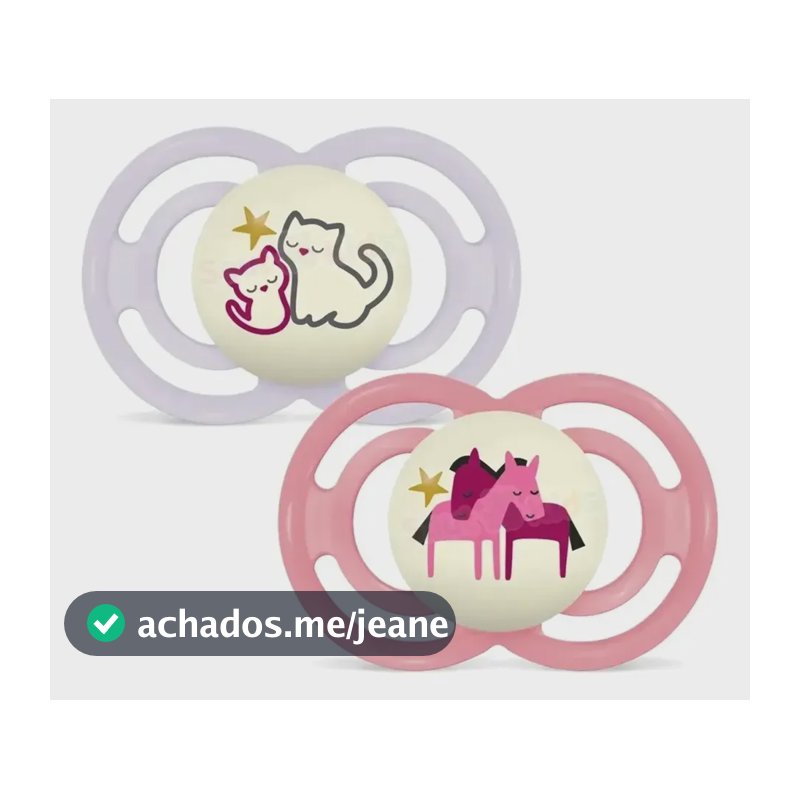 Chupeta Perfect Brilha No Escuro 6+ Meses Mam Kit 2un Rosa