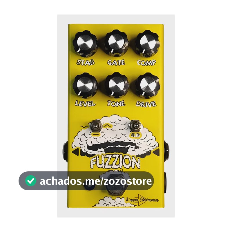 Pedal Fuzz Amarelo Kappa Electronics Fuzzion para Guitarra ou Baixo