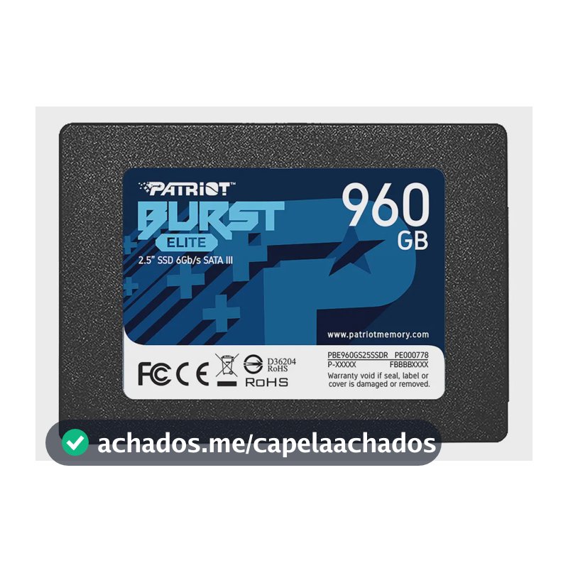Unidade SSD para notebook Patriot Sata3 2.5 Burst Elite Sata de 960 GB