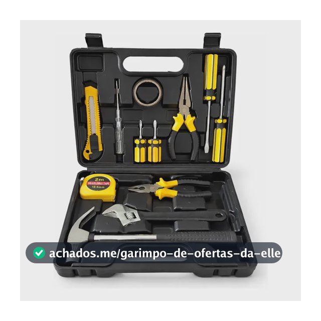 Jogo Ferramentas Chave Basica Manual 12 Peças Kit Maleta Preto