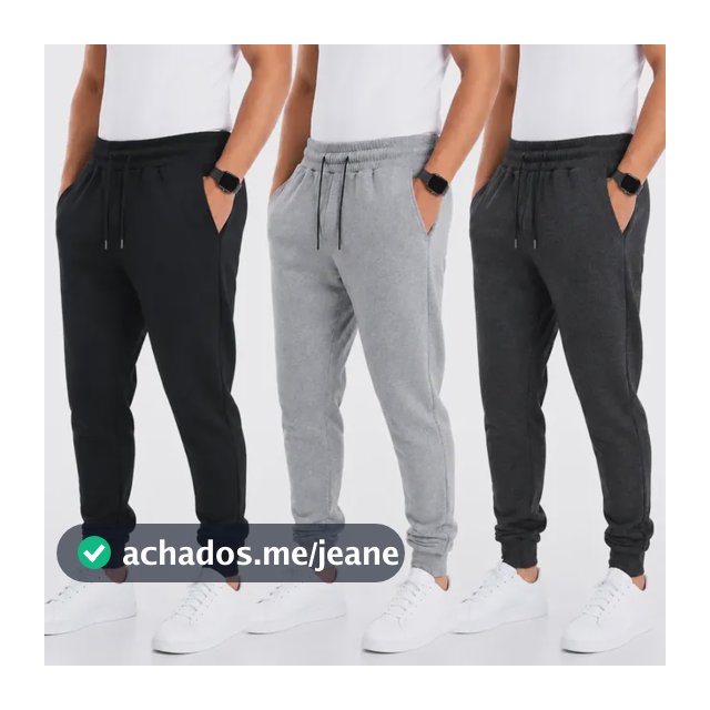 Kit 3 Calça Moletom Jogger Masculina Frio Inverno Treino Top