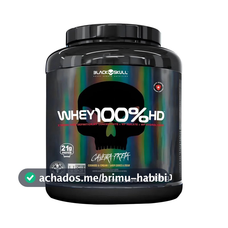 Whey 100% HD Pote 1.8kg Cookies and Cream Black Skull