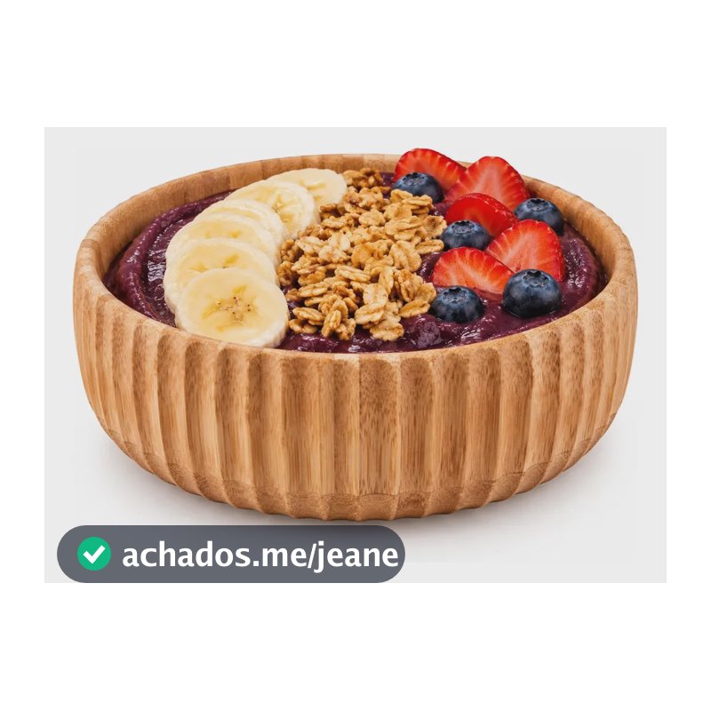 Bowl Canelado 22cm Saladeira Bambu Tigela Grande Oikos