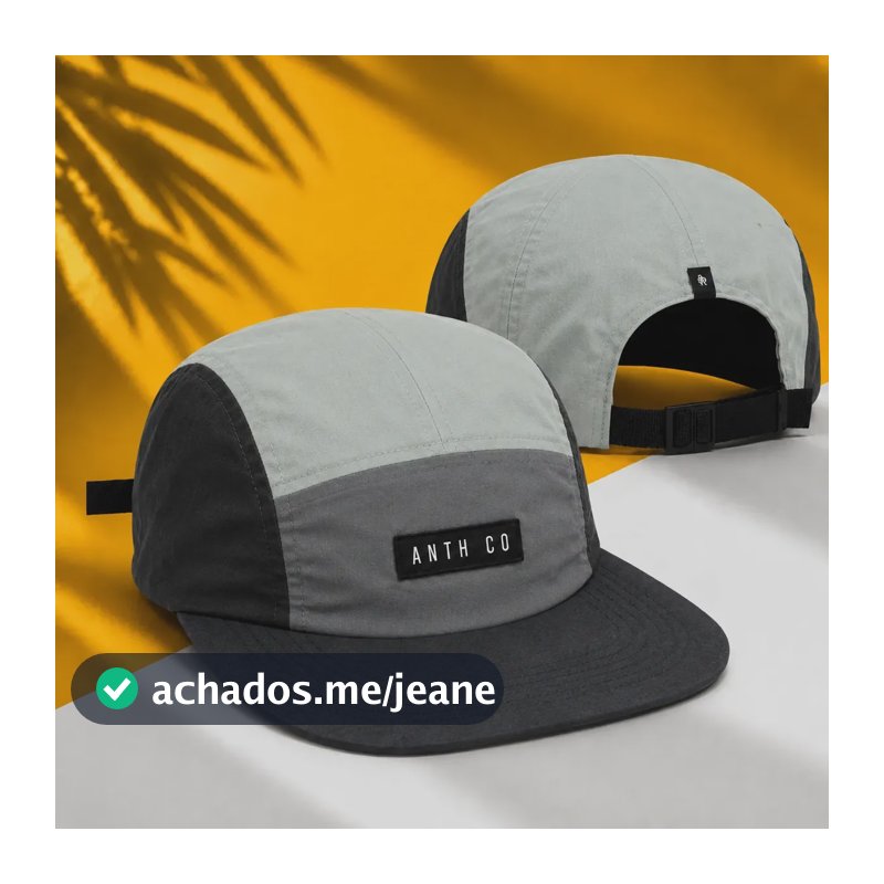 Boné Anth Co Aba Reta Water Five Panel Strapback Impermeavel Preto/chumbo/cinza Un