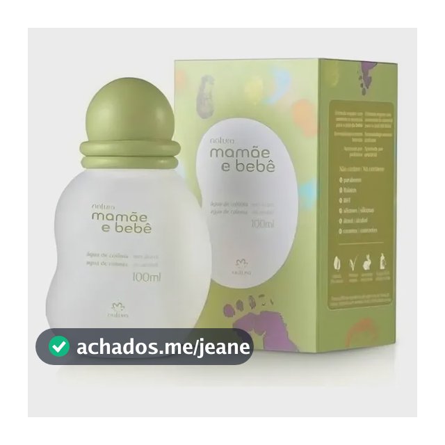 Natura Mamãe E Bebê Água De Colônia 100 Ml