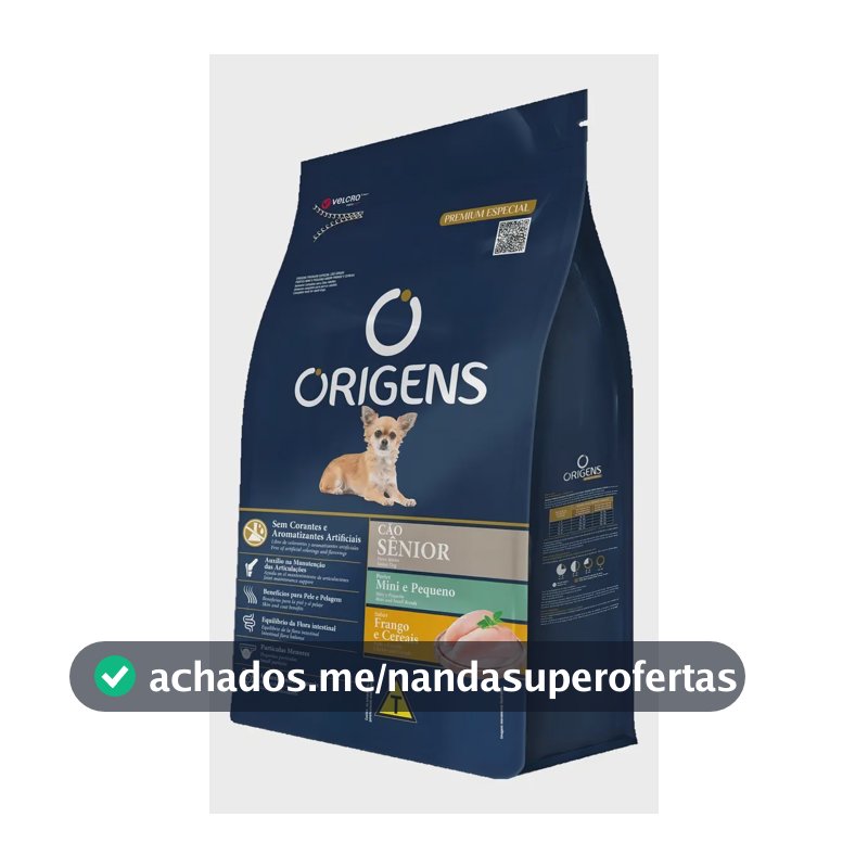 Ração Cães Senior Mini/Pequena Frango Cereais 10,1kg Origens
