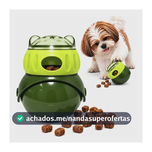 Brinquedo Interativo Dispenser Ração E Petiscos Cães E Gatos Verde
