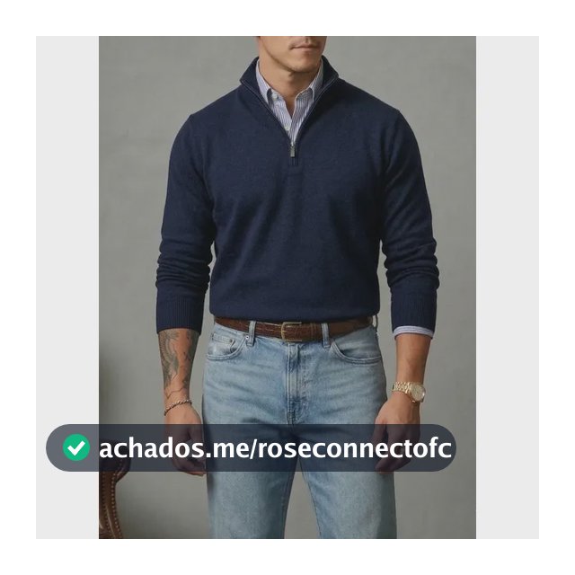Suéter Masculino Zíper Elegante Gola Alta Inverno Old Money